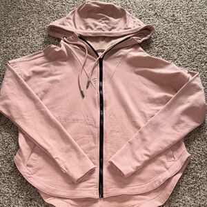 FREE PEOPLE Women's Dusty Pink Zip-Up Hoodie Jacket
